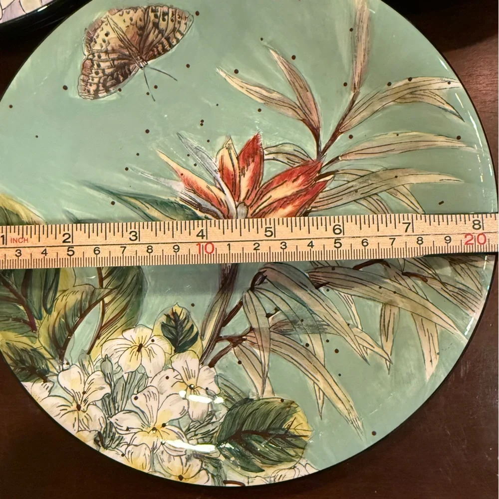 Certified International Pamela Gladding Salad Plates Botanical Butterfly - Picture 6 of 7